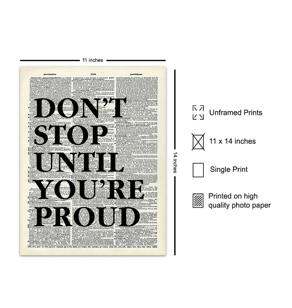 Home Office Inspirational Wall Art 11x14 - Motivational Quotes, positive Affirmation Wall Decor - Typography Art Poster - Entrepreneur, Classroom - Gift for Men Women - Gym Motivational Artwork