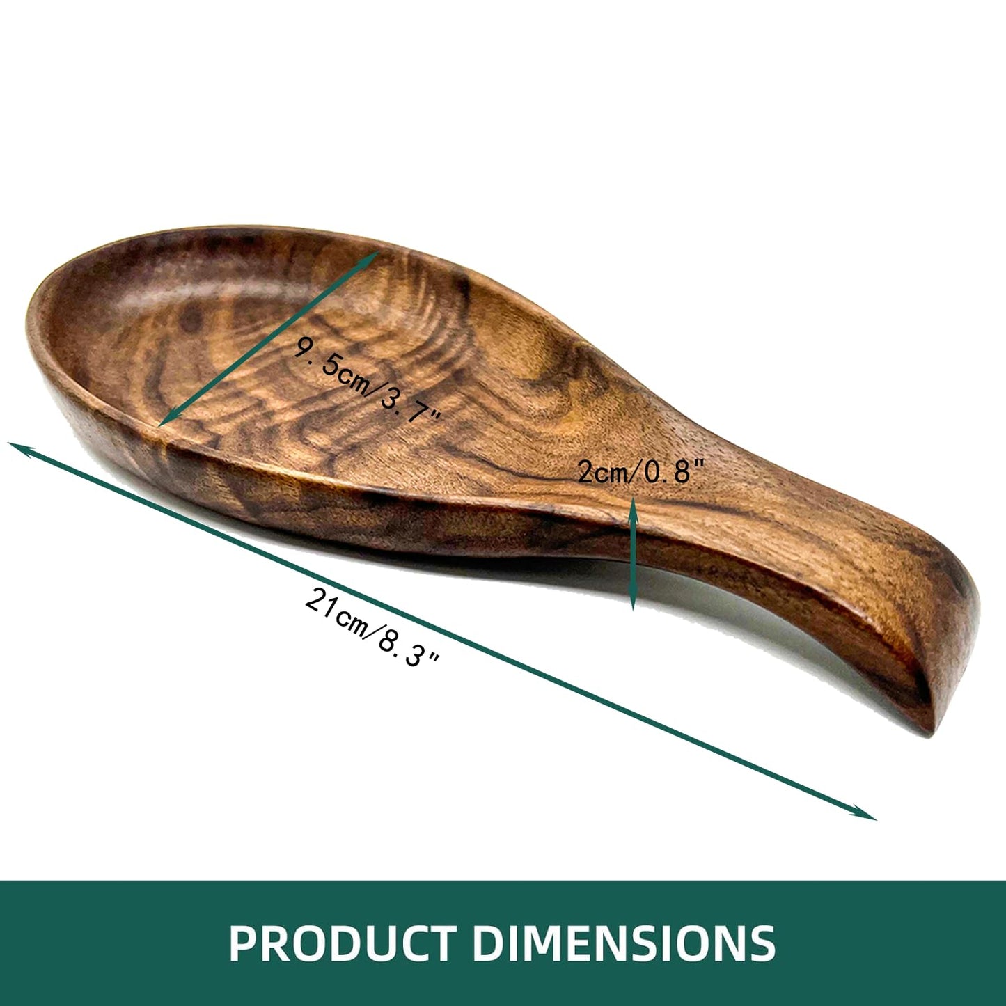 Kityemo Walnut Wooden Spoon Rest Cooking Spoon Holder Organizer Heat-Resistant Wood Utensil Rest, Spoon Holder for Stove Top, Kitchen Utensil Holder for Ladles, Turner, Brush, Spatula& More