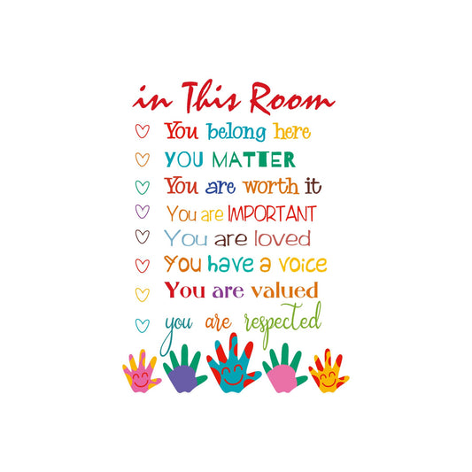ColorfuI Inspirational Wall Decals Positive Saying in This Room Quotes Wall Stickers Coloful Peel and Stick Wall Decals for Bedroom Nursery Playroom Daycare School Classroom Decor