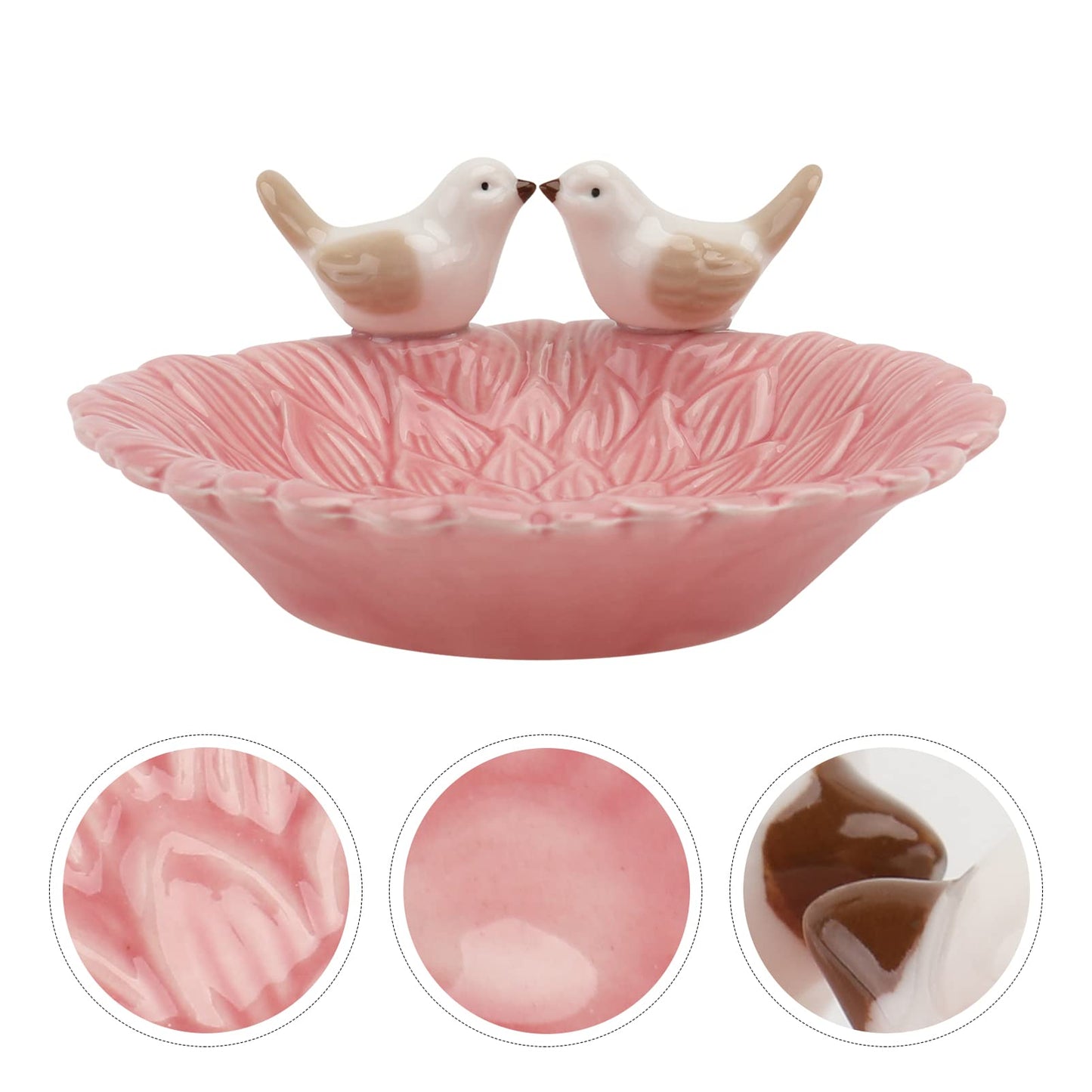 HEALLILY Nordic Style Jewelry Storage Tray 5.03X5.03X2.16In Ceramic Organizer for Rings Earrings Bracelets Home Dressing Table and Store Display