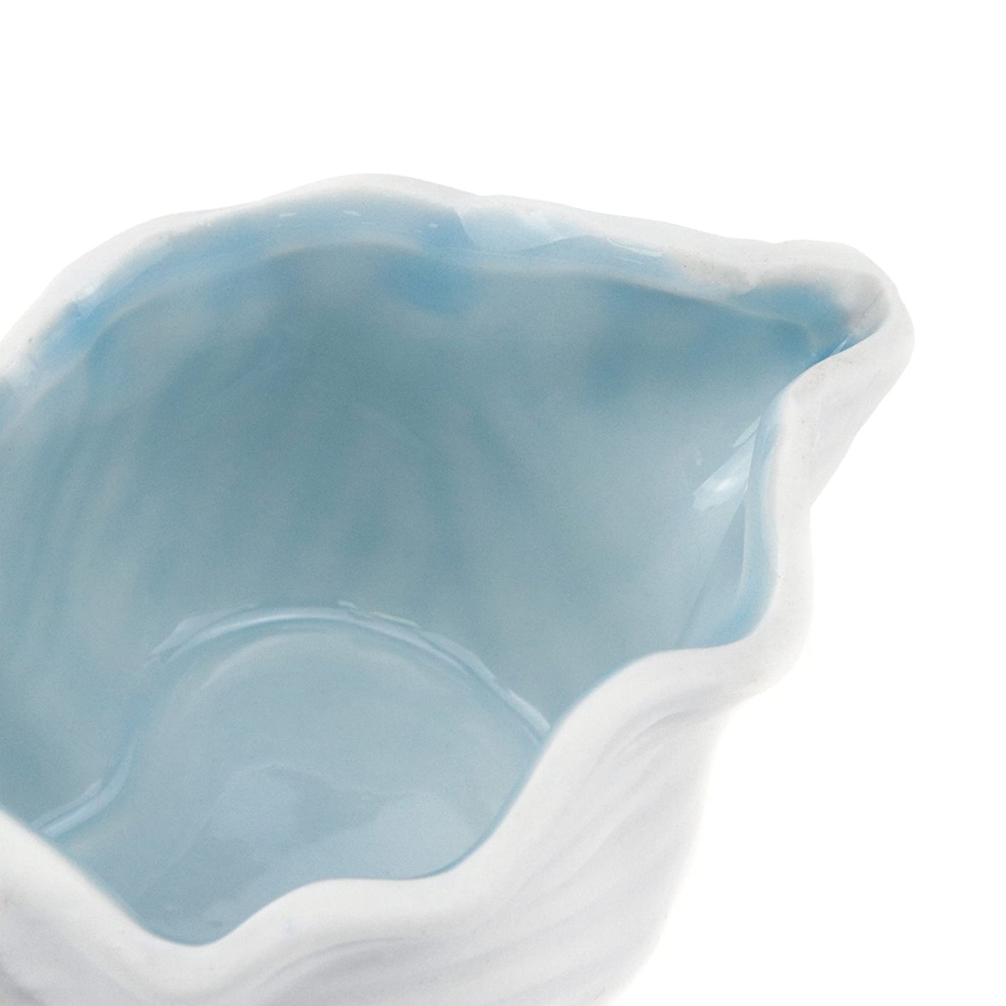 MY MIRONEY Ceramic Jewelry Dish Small Conch Shape Jewelry Tray Rings Bracelet Trinket Holder Ocean Style Earrings Necklace Storage Dish Decorative Key Bowl