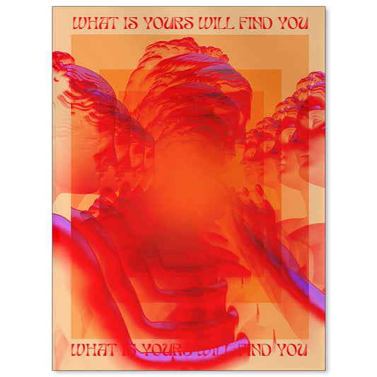 Retro Hippie Trippy Posters Vintage Red 70s 80s Wall Art Trendy Face Eye Canvas Prints Inspirational Affirmation Quotes Wall Decor for Dorm Bedroom 12x16 inch Unframed