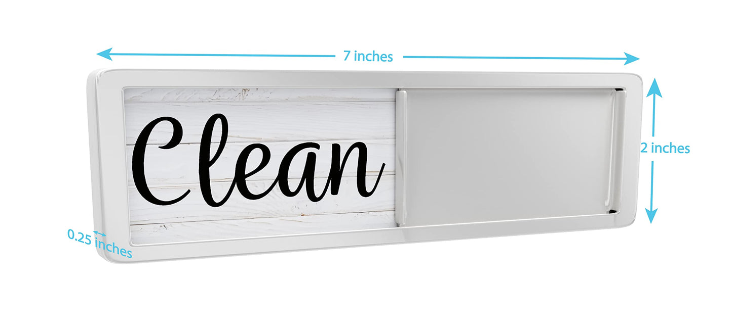 Dishwasher Magnet Clean Dirty Sign, Clean Dirty Magnet for Dishwasher, Rustic Farmhouse Kitchen Decor, Magnetic Dish Washer Sign Indicator, Sliding Rustic Dish Washer Signs, Black & White Wood
