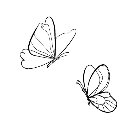 EONBES Black Metal Butterfly Wall Art Wall Decor Wall Sculpture Wall Hanging, Steel Metal Line Art, for Living Room Bedroom, 2 Pieces