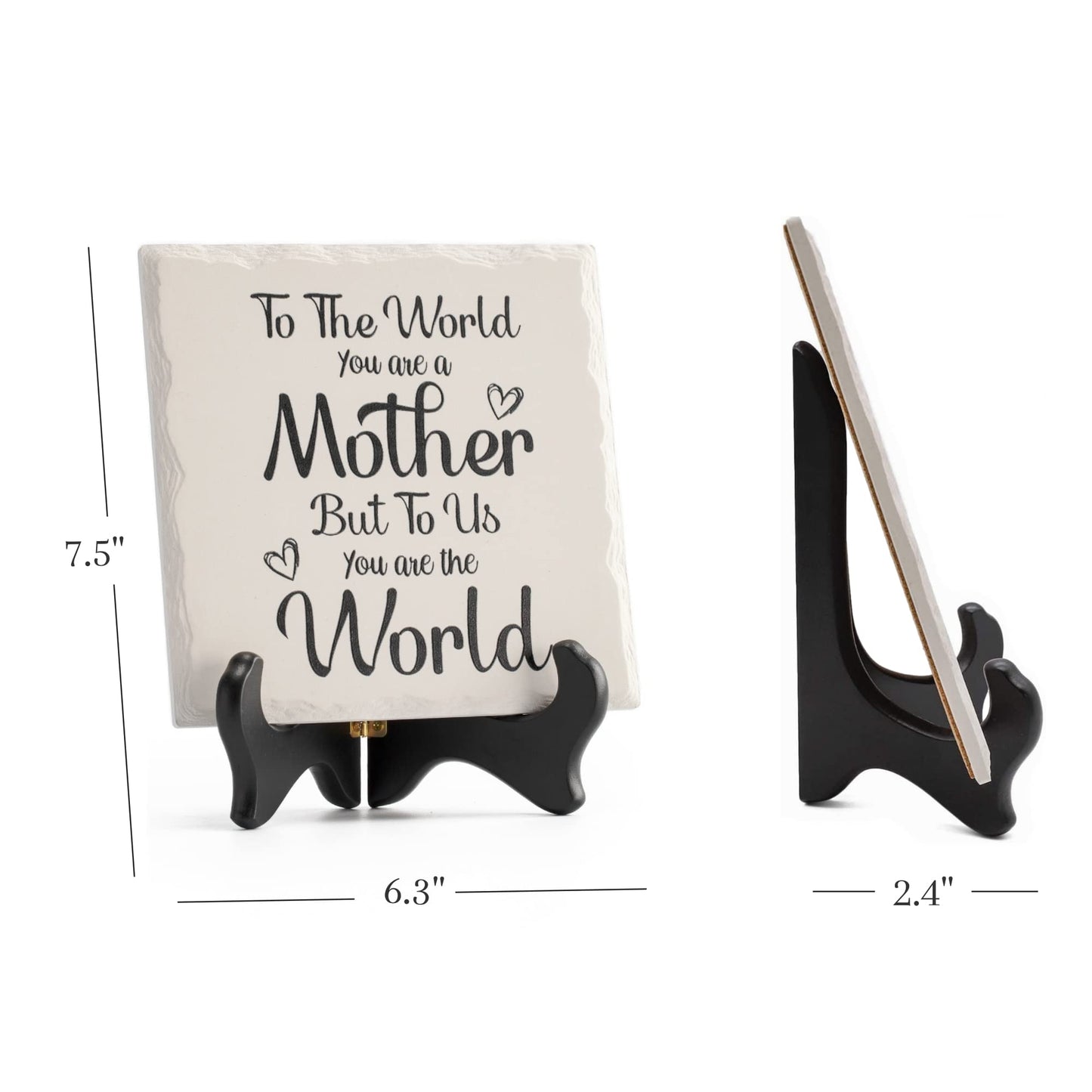 LukieJac Ceramic Plaque Happy Mothers Day Gifts For Mom Birthday Gift Presents For Mom Wife Mother In Law From Son And Daughter - Valentines Day Christmas Gifts For Bonus Mom Best Mom Ever Gifts