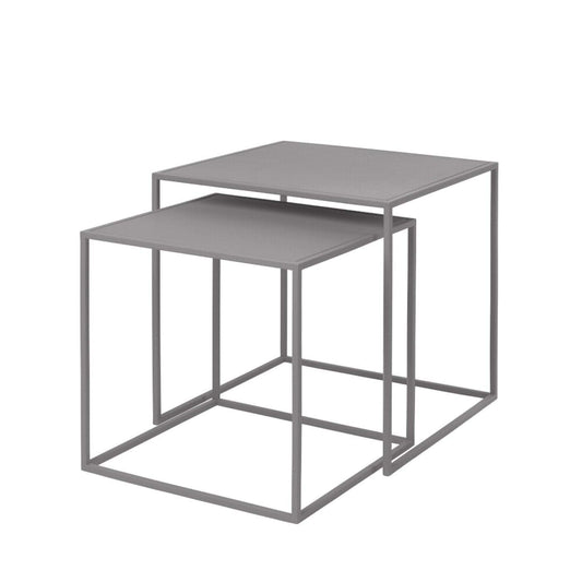 Blomus FERA Set of 2 Nesting Tables - Mourning Dove - Powder Coated Steel