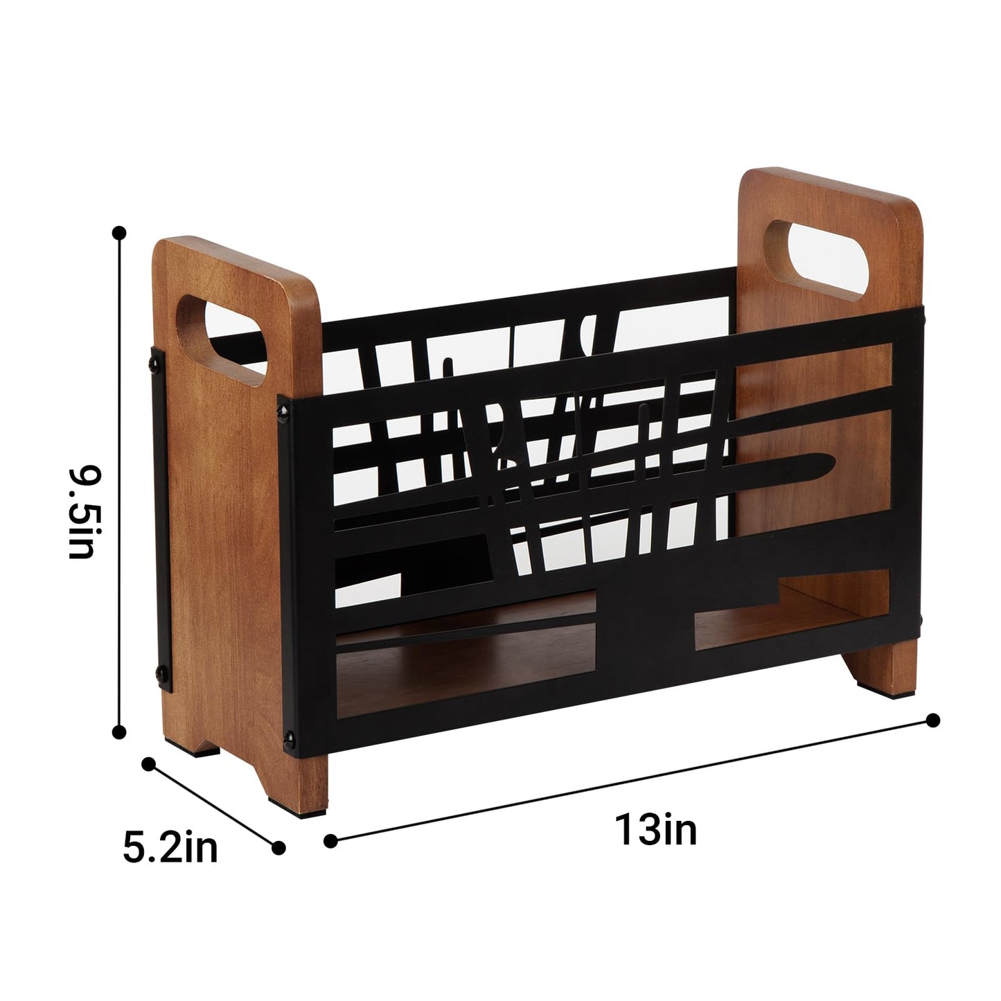 GNTDLD Magazine Holder, Wood Magazine Rack Floor, Farmhouse Magazine File Holder, Magazine Storage Basket for Letters, Books, and Newspapers