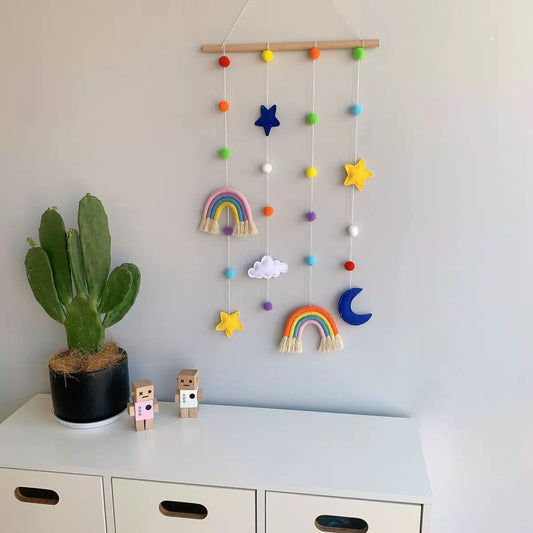 JAVEOLA Rainbow Nordic Style Wall Hanging Decoration, Children Kids Adult Home Decor, Modern Style Household Decoration, Cute Wall-pediments