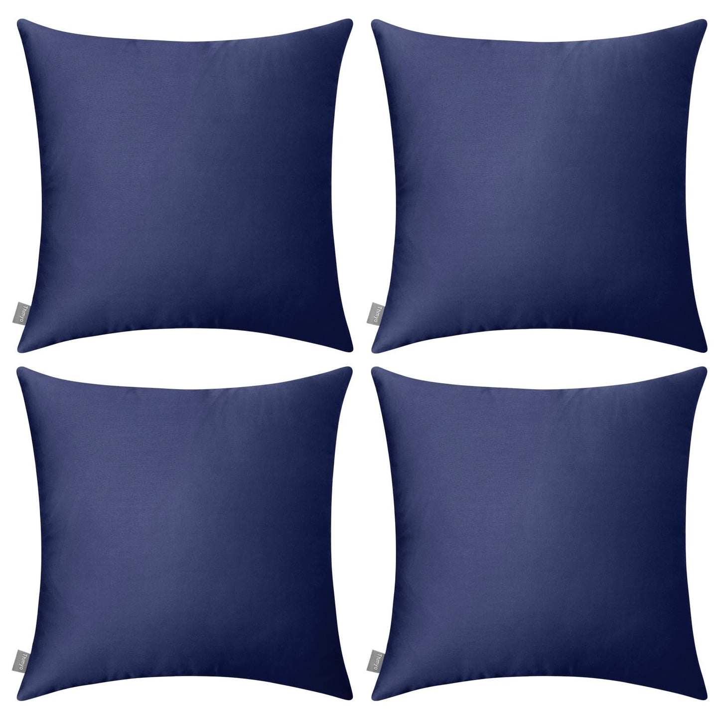 Thmyo 4-Pack 100% Cotton Comfortable Solid Decorative Throw Pillow Case, Square Cushion Cover Pillowcase Sublimation Blank Pillow Covers DIY Throw Pillowcase for Couch(18x18 inch/ 45x45cm,Dark Blue)