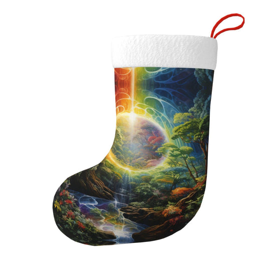 MYHSZTAH Four Season Tree of Life Print Novelty Joyful Season Decorative Socks,Festive Ornament,Traditional Christmas Socks