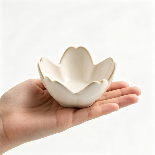 Flower Ring Holder Dish, Ceramic Jewelry Tray Dish, Small Trinket Dish, Jewelry Plate Bowl, Cute Jewlery Ring Holder Dish, Aesthetic Room Decor, Christmas Birthday Gifts for Women, 1 pack (white)