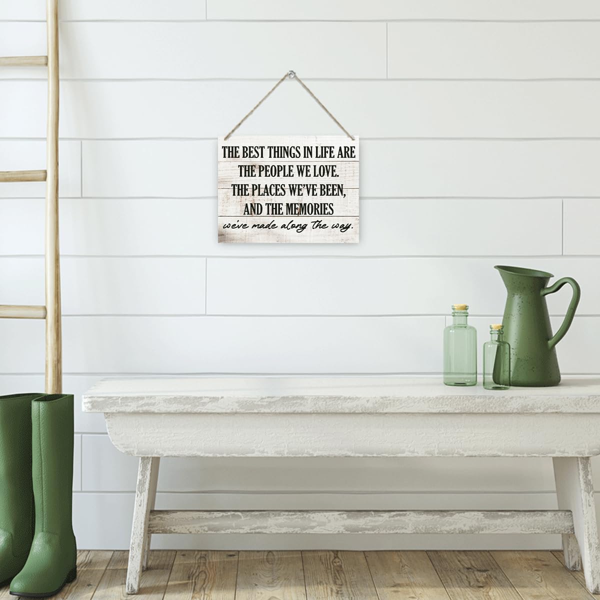 Inspirational Home Decor - the Best Thing in Life are the People We Love, Inspiring Positive Quotes Wall Art for Home Living Room Bedroom Bathroom Classroom Gym, Family Sign