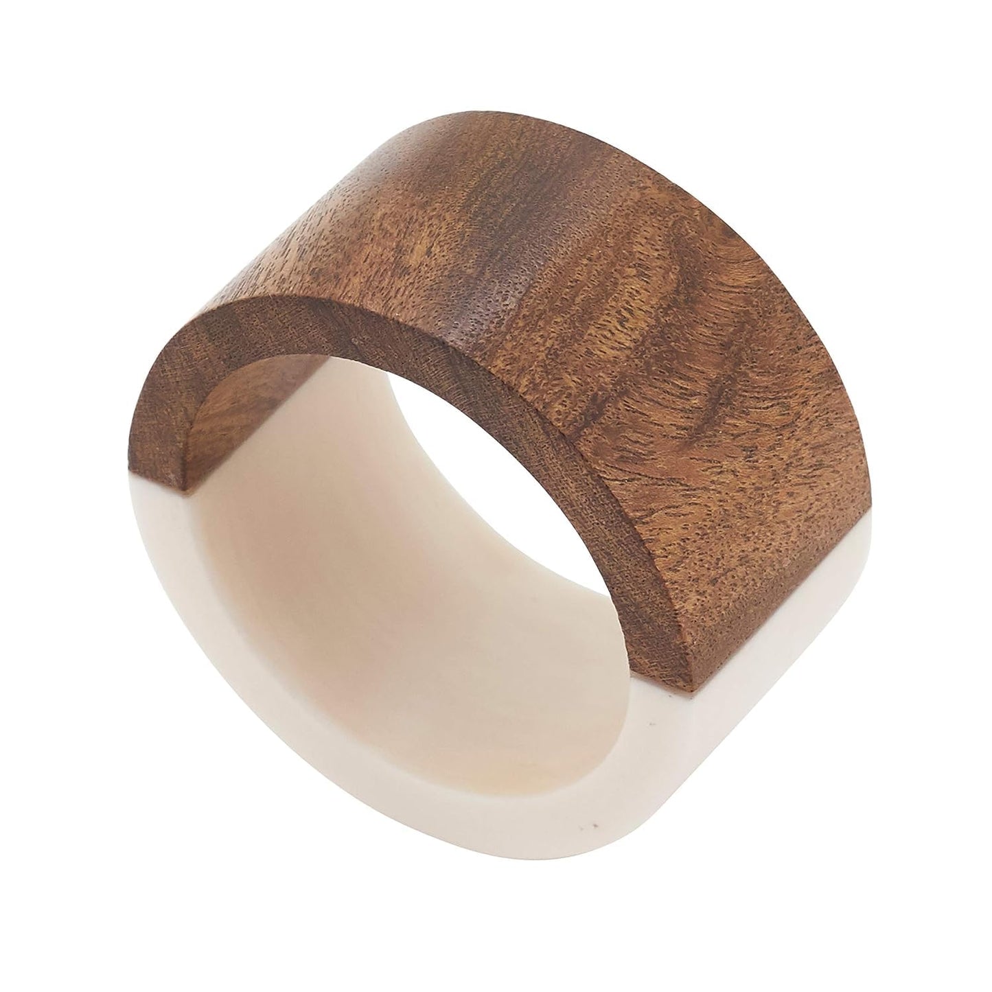 SHAFA IMPEX Classic Handmade Resin Napkin Rings Set, Dining Table Holders for Everyday, Holiday, Christmas, Thanksgiving, Farmhouse Decor (Wooden Resin, Set of 12)
