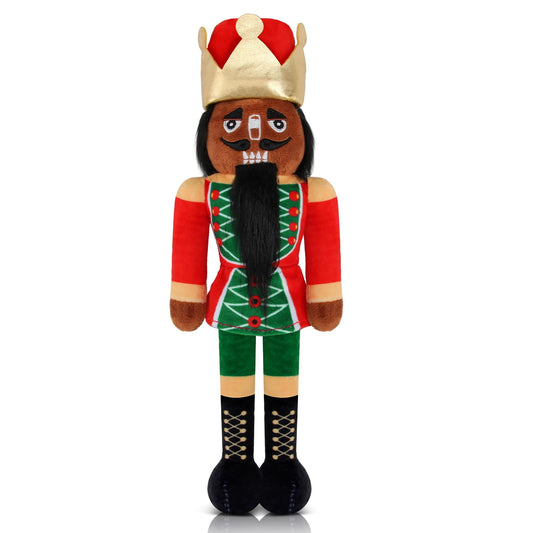 Lunmon 12 Inch Black Nutcracker Stuffed Plush Doll African American Nutcracker Christmas Decorations for Christmas Xmas Holiday Gifts Home Office Table Mantel Centerpieces Party Supplies