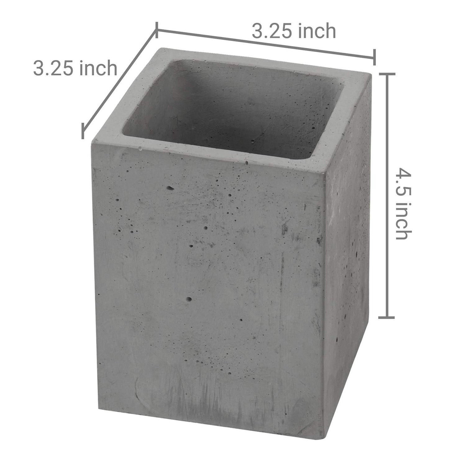 MyGift Pen Holder Pencil Holder For Desk,Pen Cup Holder For Desk,Concrete Desktop Pencil Cup,Modern Gray-Tone,Set of 3