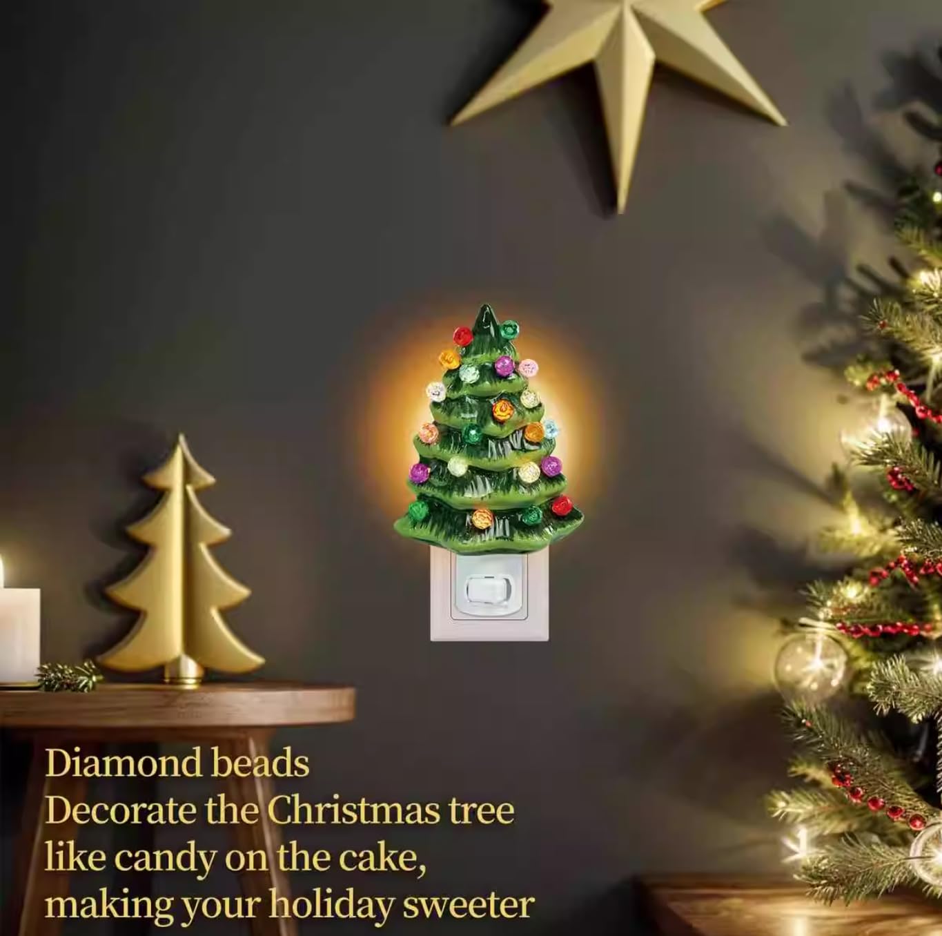 Christmas Tree NightLight, Plug in Christmas Tree with Lights Christmas Decor, Christmas Decorations Indoor Accessories
