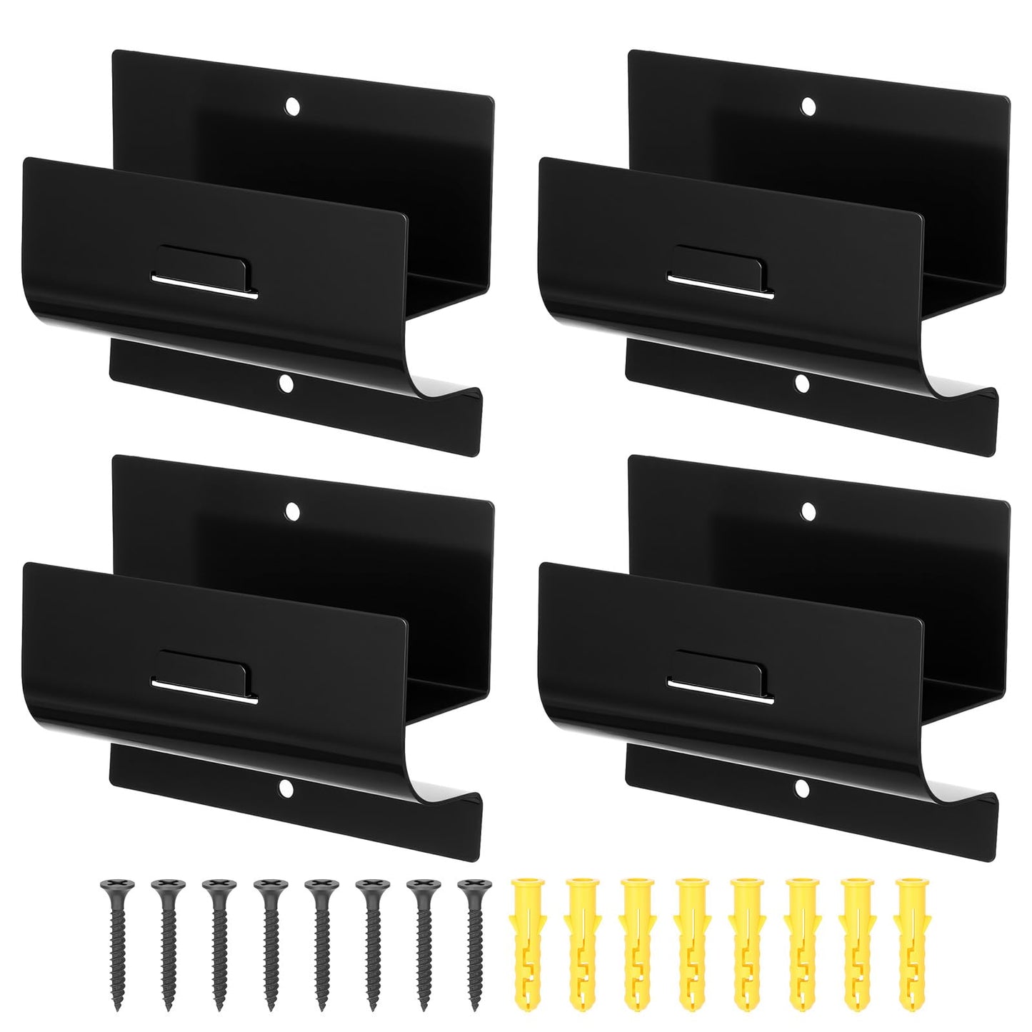 Nodaaiie Heavy Duty Ladder Hooks for Garage Wall 4 Pack Black Ladder Hanger Garage Wall Hooks for Ladder, Wheelbarrow, and Tools
