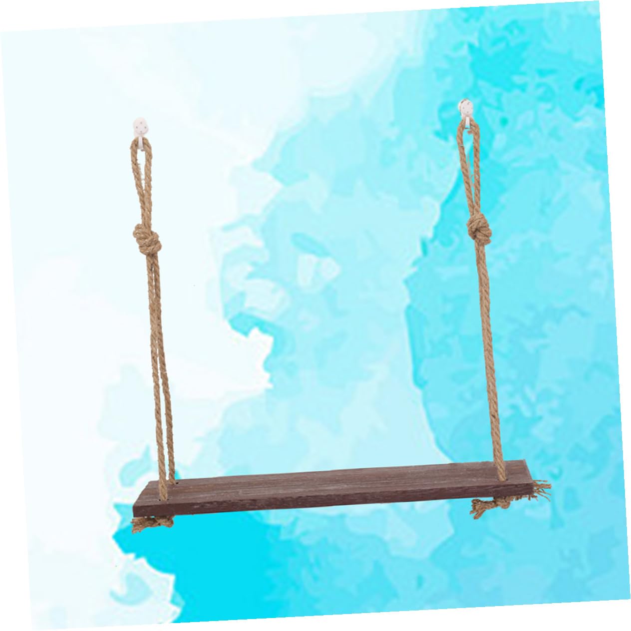PRETYZOOM 1tier Hanging Shelf Hemp Rope Storage Rack Floating Wall Shelf Jute Rope Organizer