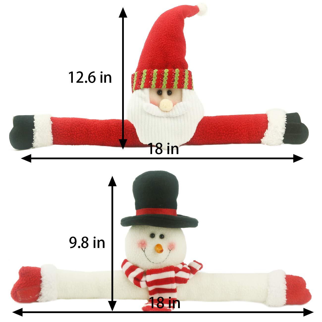 Ogrmar 2 Pack Christmas Curtain Buckle Doll Santa & Snowman Creative Curtain Tieback Hold Back Fastener,Christmas Wine Bottle Topper for Xmas Holiday Home Window Decoration (Red and White)