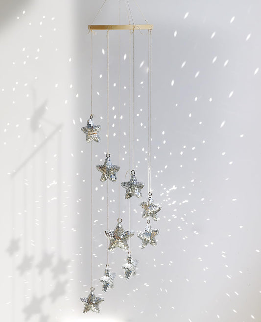 AceList Hanging Disco Ball Decor Star Sun Catcher, 35 Inch Handmade Light Reflecting Hanging Decor for Window, Indoor Room, Home Decor – Unique Sparkle Home Accent & Gift