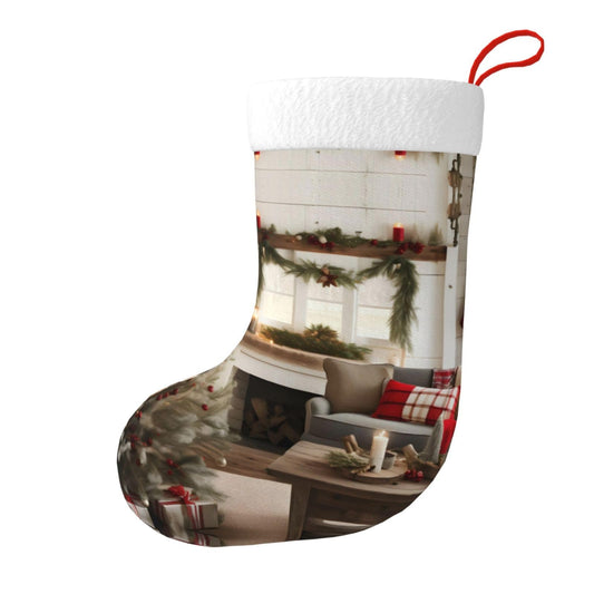 KOPUUYRD Farmhouse Christmas Parrern Print Luxurious Holiday Socks,Unique Christmas Socks for Joyful Season,Festive Ornament Classic