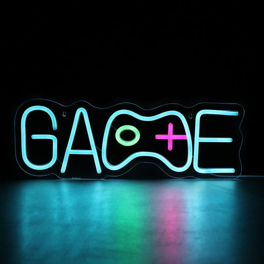 Hudyogy Gaming Neon Signs for Wall Decor Gaming Room Gamepad Shaped LED Neon Sign Dimmable Colored for Boys Room Decor Neon Sign USB Powered Light Up Gifts for Boys,Teens or Kids