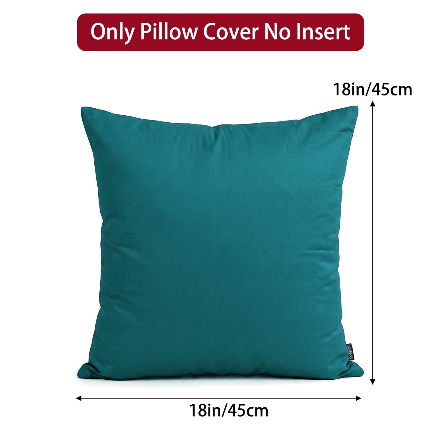 Coddsmz 6 Pack Decorative 100% Cotton Pillow Covers Square Cushion Cover Solid DIY Throw Pillowcase for Home Bed Sofa Halloween Christmas,Teal,6 Pack-18" x 18"/45x45cm