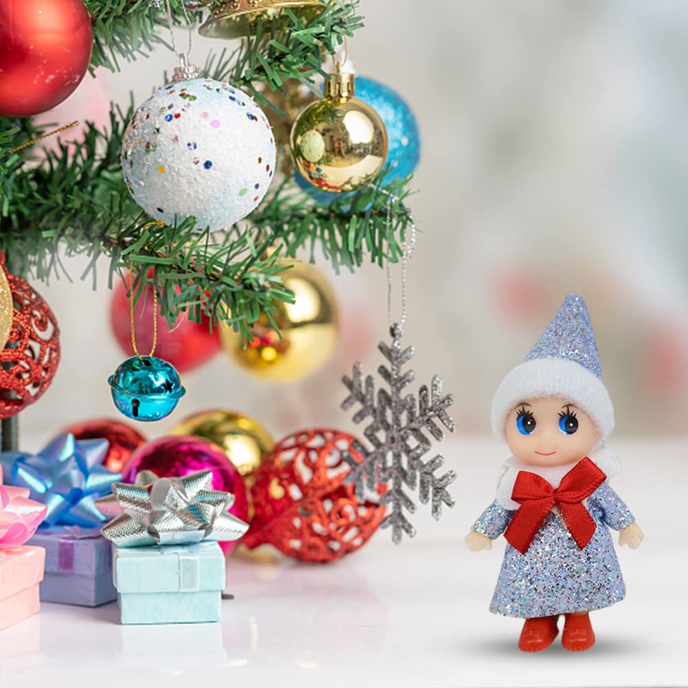 Phefop 4 Cute Christmas Mini Elf Dolls with Moveable Head, Arms, and Legs for Kids, Xmas Stocking Filler