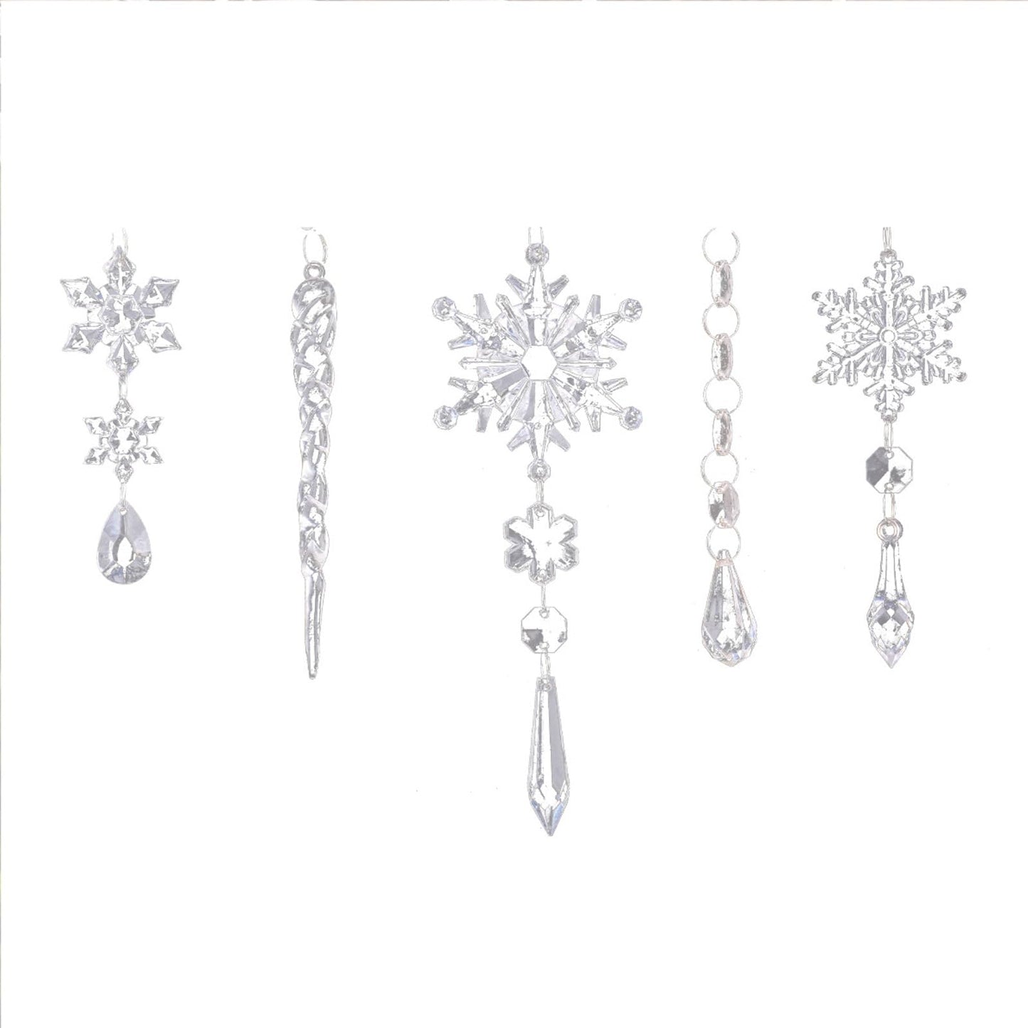 Christmas Tree Decoration Snowflake Icicle Drop Hanging Ornaments Crystal Ornaments Xmas Pendant 18pcs Winter Holiday Frozen Party Decorations Acrylic Christmas Supplies
