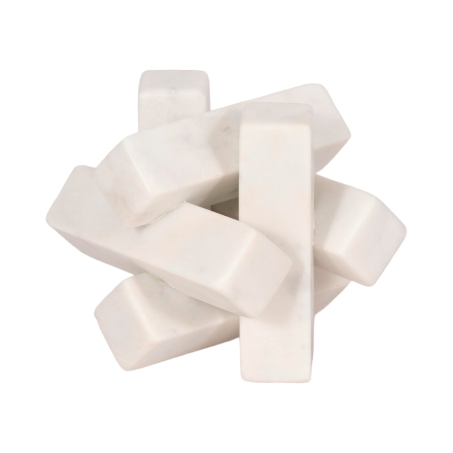 Sagebrook Home 4-Inch White Marble Geometric Orb
