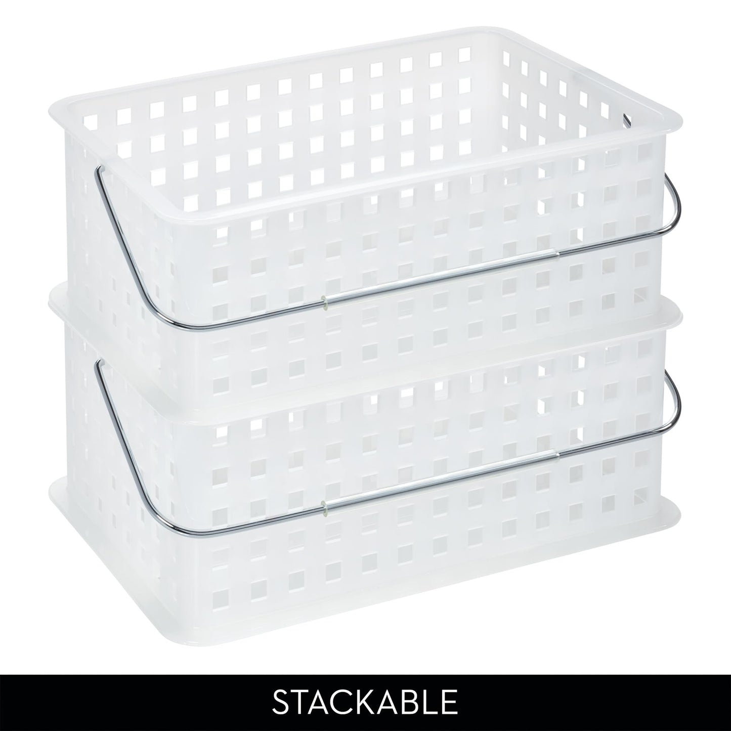 iDesign Portable Shower Caddy Basket with Handle for Dorm or Bathroom - Clear/Frost - Made in USA