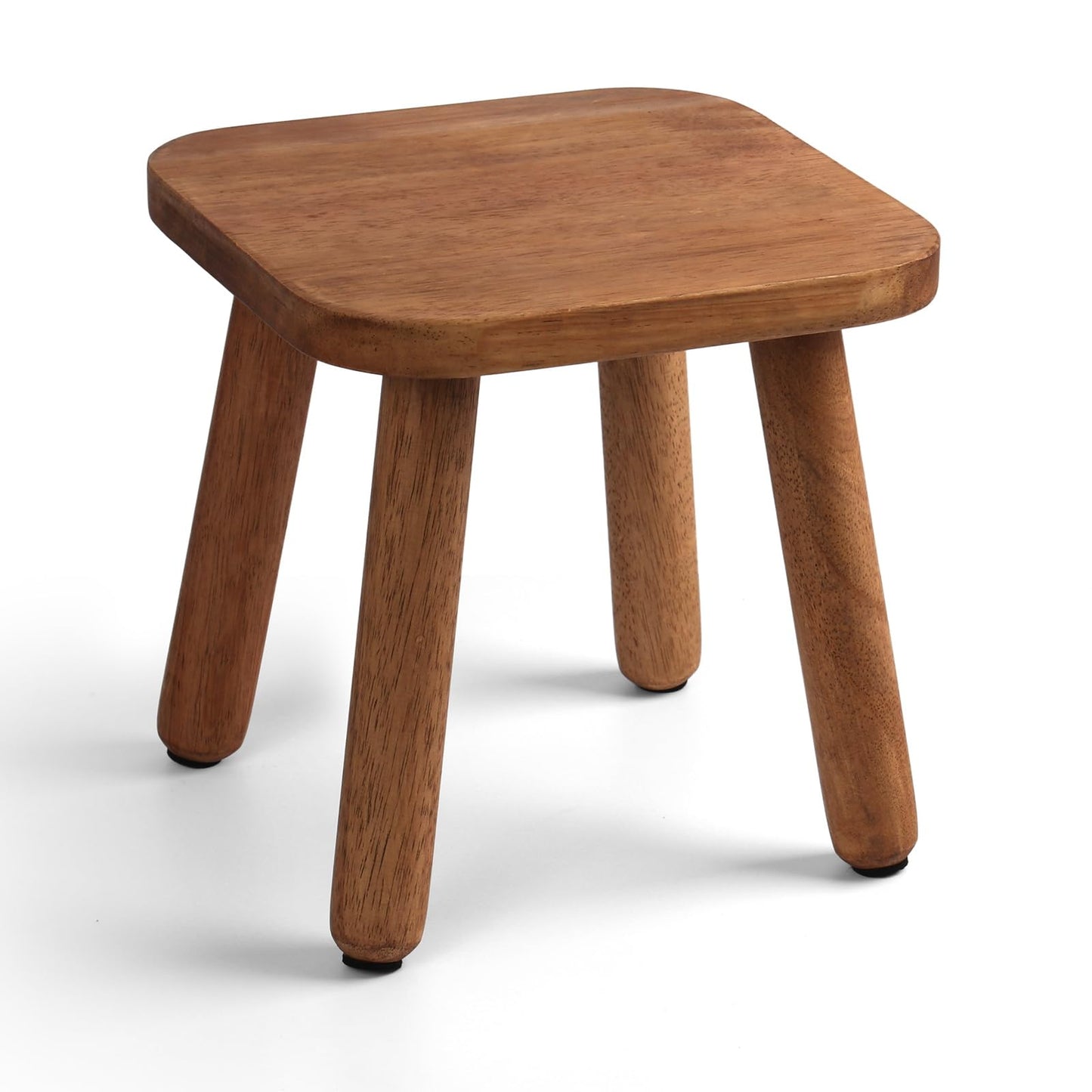 Solid Wood Step Stool 9.3" - 300lbs Capacity Plant Stand Indoor, Smal Stools to Sit on, Multi-Use Footstool for Bathroom/Bedroom/Kitchen Color: Walnut