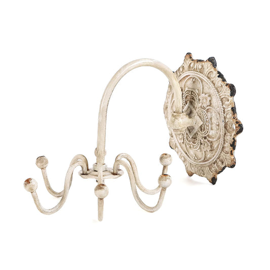 NIKKY HOME Wall Mounted Hooks Jewelry Organizer Rustic Hanging Vintage Decorative Shabby Chic Jewelry Storage Display Hanger for Necklace, Earrings, Rings, Belt, Hat, Gift for Women Girl Lady, white