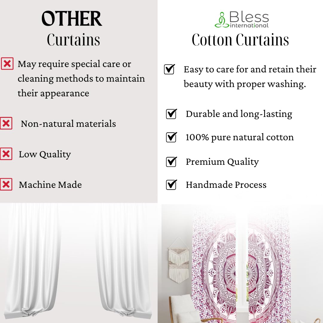 Bless International Beautiful Indian Bohemian Psychedelic Hippie Tie Dye Window Curtain Panels for Bedroom, Living, Balcony (Tie Dye Peacock (38x83 Inches)(96x210 Cms))