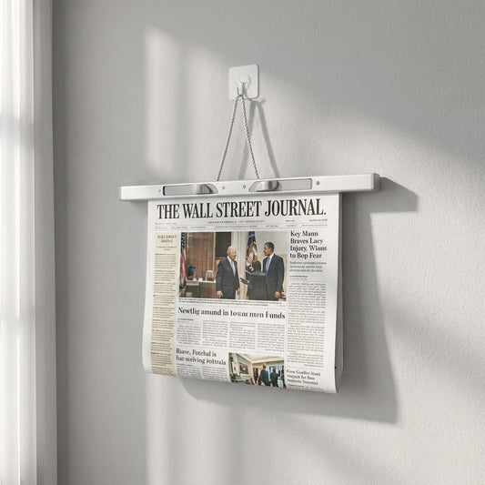 lcocove Aluminum Alloy Newspapers Holders for Office，Home,Newspaper Rack Can Hold 30 pages,Newspaper Hanger Holding Files on the Wall to Save the Space