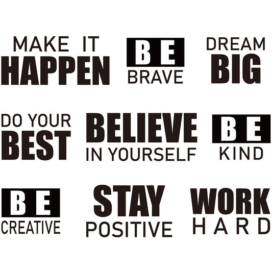 4 Sheets Inspirational Wall Decals Peel and Stick Motivational Phrases Wall Stickers Positive Quotes Vinyl for Library Home Classroom School Office Art Decorations