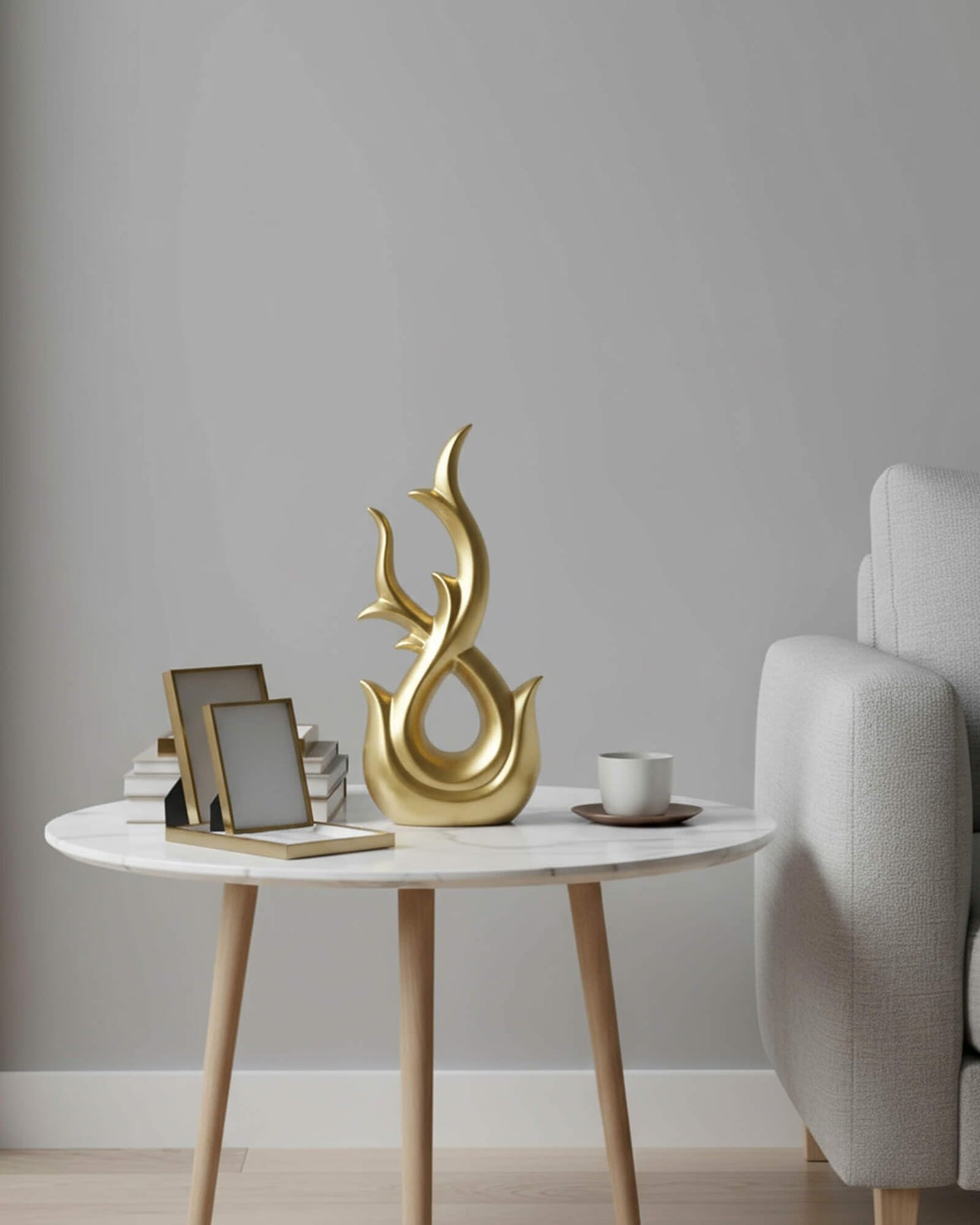 Brillantreal Gold Abstract Art Resin Tree Branch Statue - 12 Inch Luxury Decorative Sculpture for Living Room, Dining Table, Bookshelf & Office Decor