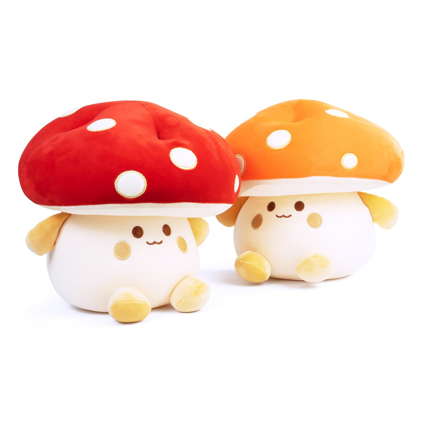 Nuokin Mushroom Plush Toys 12 inch Cute Stuffed Mushroom Pillow Stuffed Toy Birthday Present Home Decor Halloween for Kids (Red)