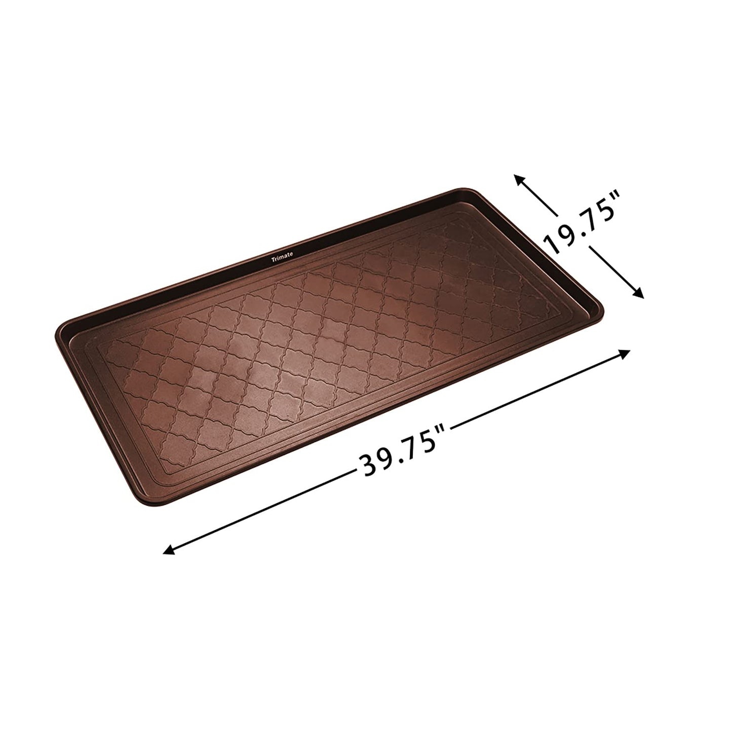Trimate All Weather Boot Tray, Extra Large Size Water Resistant Plastic, Multi-Purpose for Shoes, Pet Feeding Trays, Mudroom Entryway, Garage, Indoor or Outdoor – Extra Large, 40”x20”(Brown)