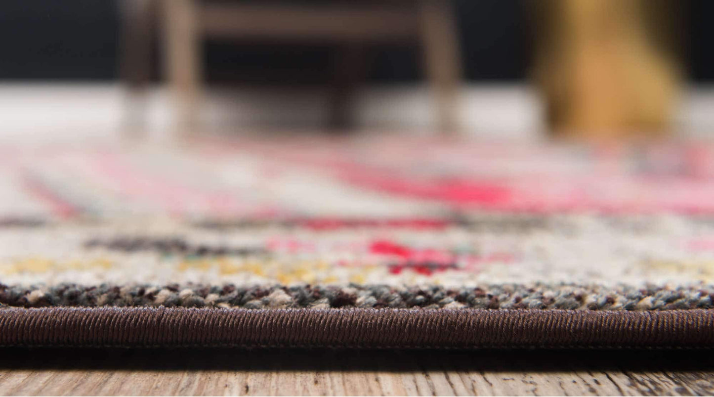 Unique Loom Sedona Collection Southwestern, Geometric, Border, Over-Dyed, Modern, Tribal, Abstract Area Rug (5' 0 x 8' 0 Rectangular, Multi/Beige)
