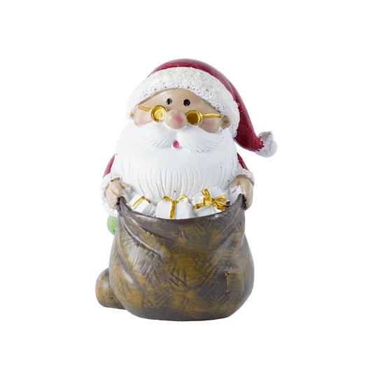Brizoria Santa Claus Figurines Christmas Decorations Miniature Holiday Decor Resin Santa Christmas Table Decorations Adornos De Navidad for Home Office Indoor Tabletop Display
