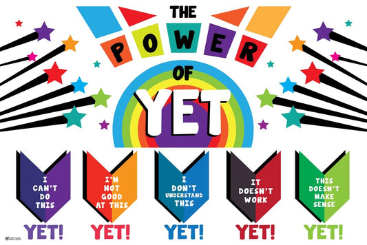 The Power Of Yet Poster For Classroom Growth Mindset Kids Motivational School Motivation Cool Wall Art Print Poster 12x18
