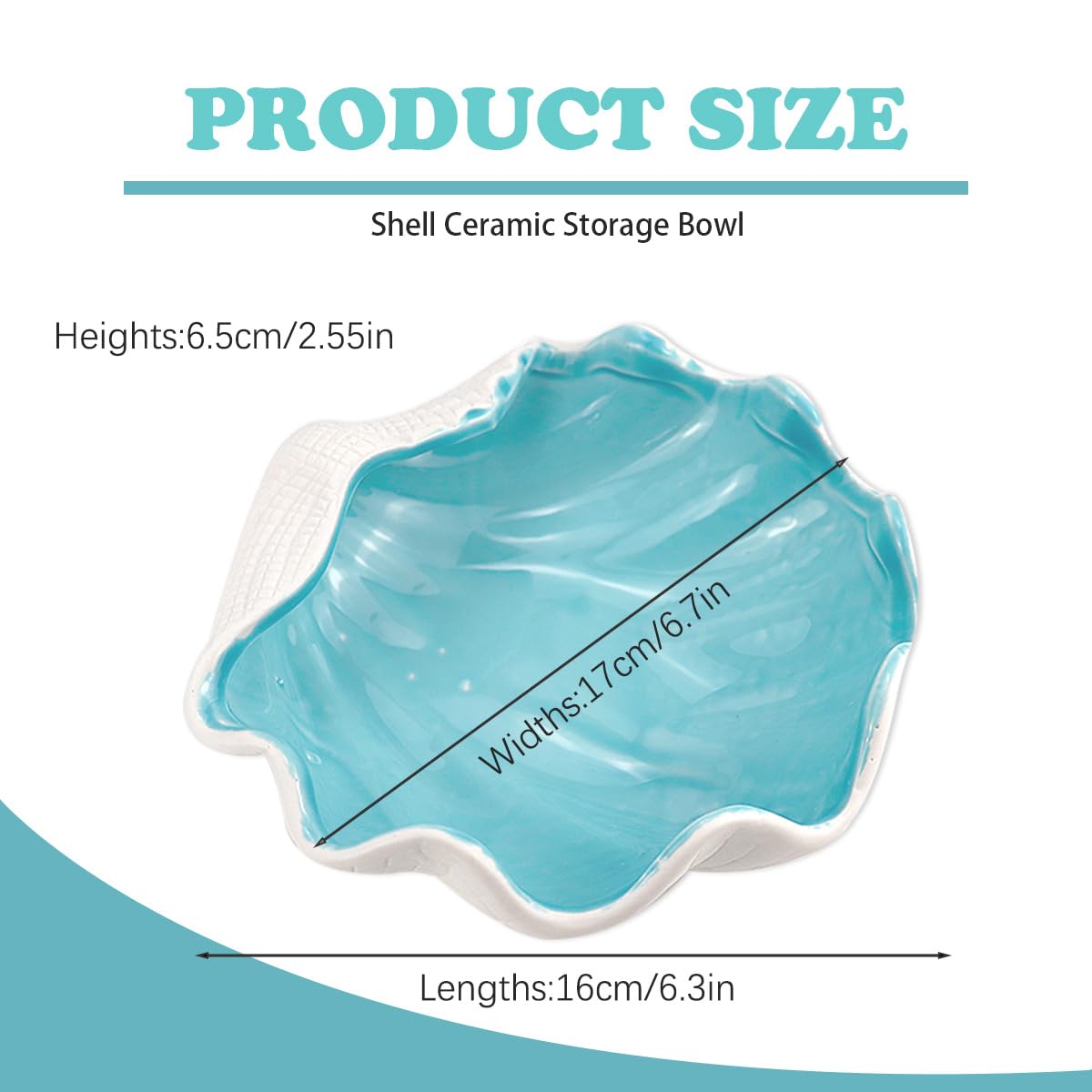 LCJAOF Stylish Ceramic Shell Jewelry Dish Tray - Elegant Seashell Design for Organizing Jewelry and Serving Candy - Versatile Decor Bowl for Home Use