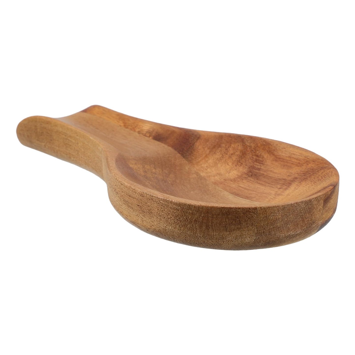 BIUDECO Wooden Spoon Rest for Kitchen Counter, Small Acacia Wood Utensil Holder with 17x9x2cm Size, Decorative Spoon and Spatula Rest for Stove Top and Dining Table Use