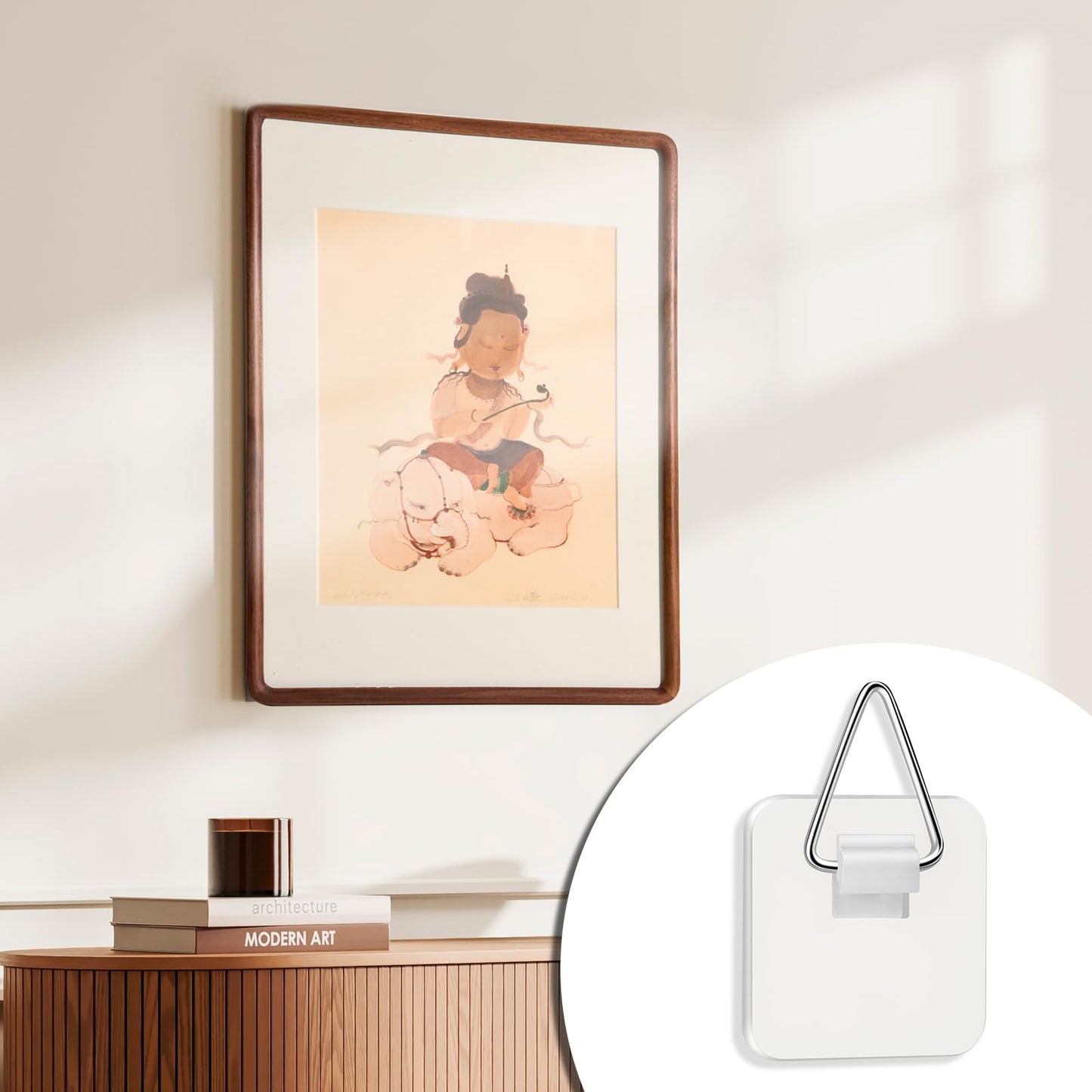 mwellewm 40 Pieces Invisible Adhesive Plate Hanger Vertical Plate Holders for The Wall Hooks Decorative Plates Wall Holders for Display 1.25 Inch