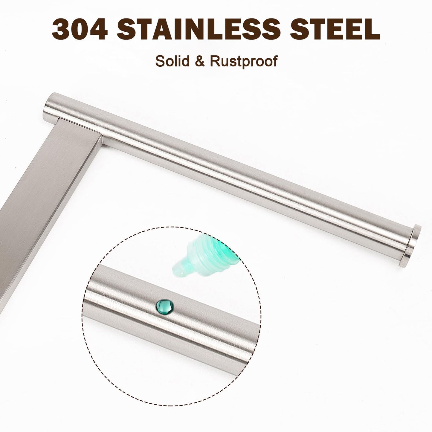 Siyzda Hand Towel Holder Stand for Bathroom, L- Shaped Standing Hand Towel Rack, Towel Bar Kitchen Vanity Countertop Organizer, SUS304 Stainless Steel Material (Marble Base, Brushed Nickel)