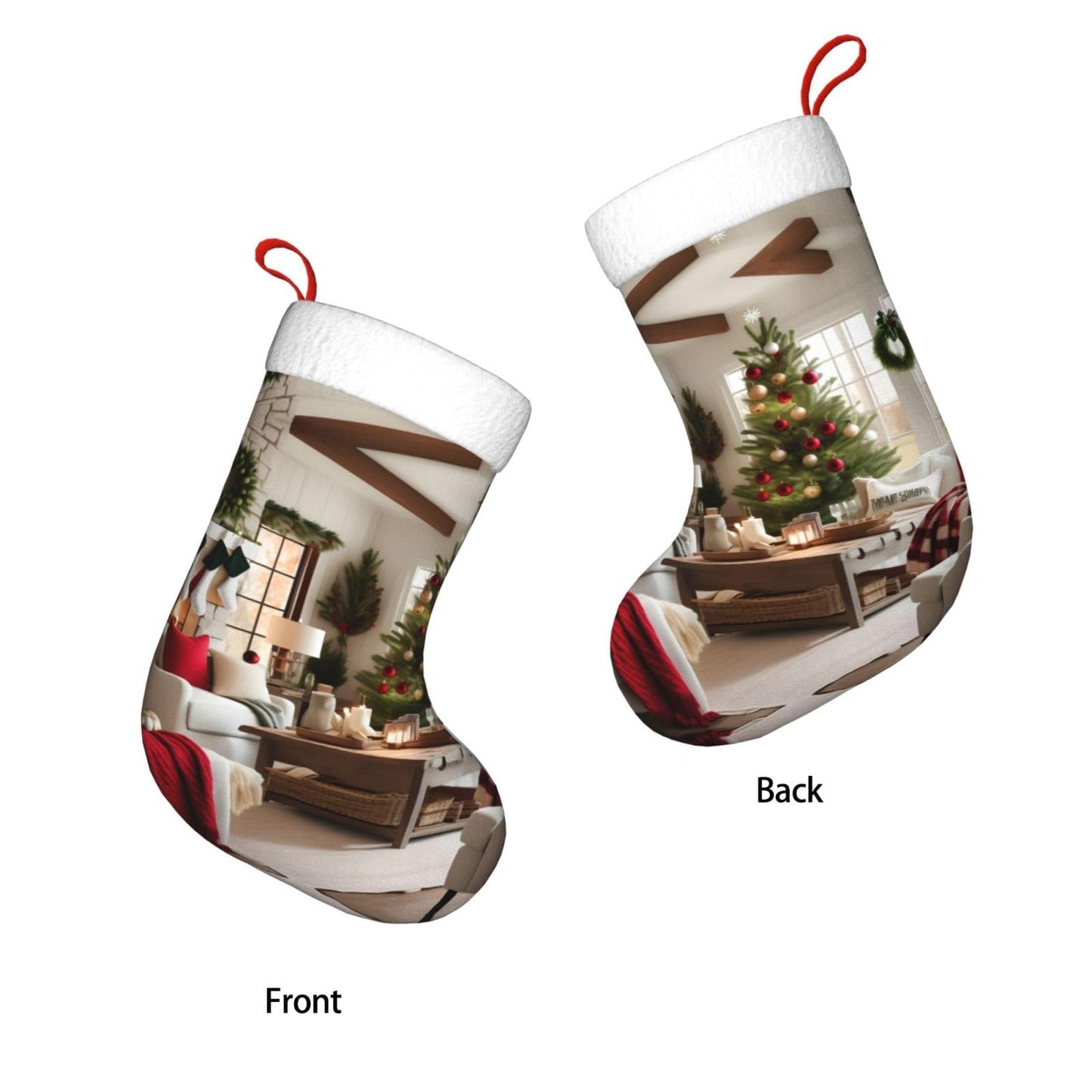 KOPUUYRD Farmhouse Christmas Print Luxurious Holiday Socks,Unique Christmas Socks for Joyful Season,Festive Ornament Classic