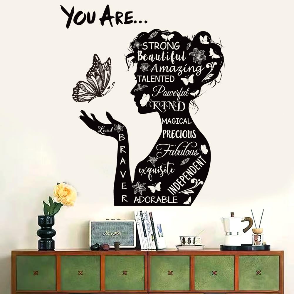 Inspirational Wall Decals Motivational Quote Wall Stickers Peel and Stick Wall Decor Motivational Saying Positive Wall Sticker for Girls Living
