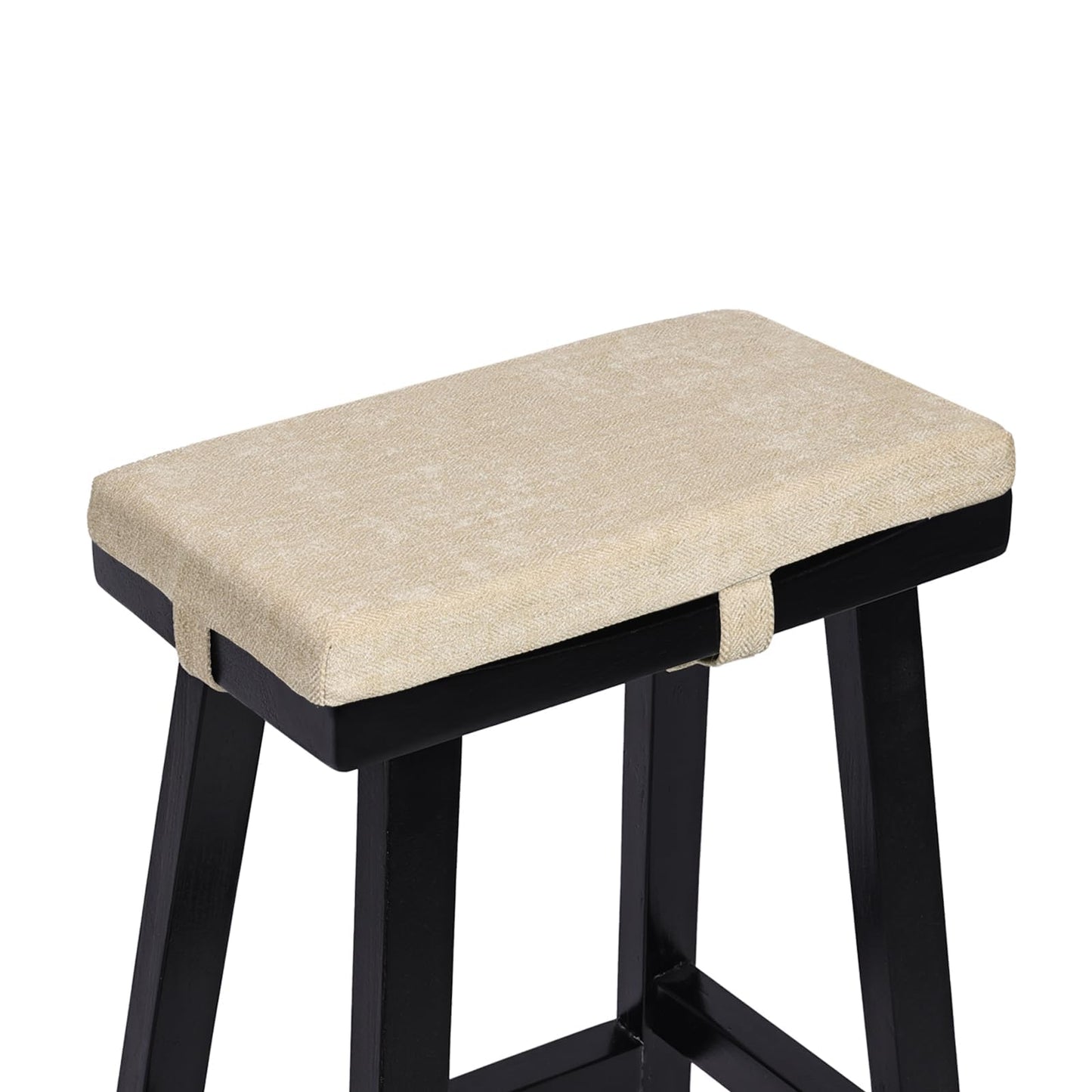 baibu Memory Foam Rectangle Bench Stool Cushion, Dual-Layer Design Non-Slip Saddle Stool Pads Bar Stool Cushion with Machine Washable Cover - Only 1 Pad (Beige, 18x9.5x1.5in)