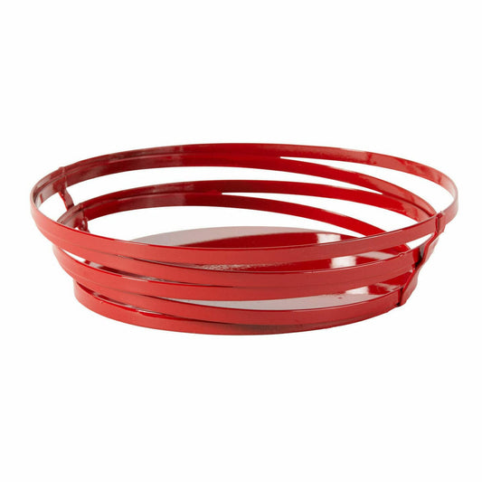 G.E.T. WB-992-R 9" Round Red Powder Coated Metal Wire Serving Basket, Cyclone Collection